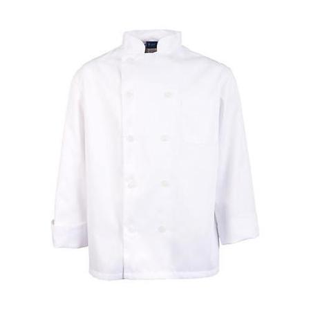 KNG Small Men's White Long Sleeve Chef Coat 1050S
